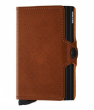 TWIN Wallet - perforated cognac