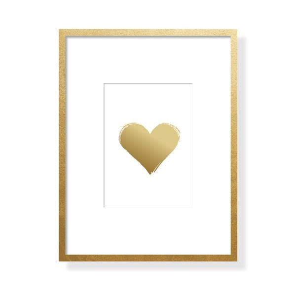 Brushy Heart Art Card - Gold Foil