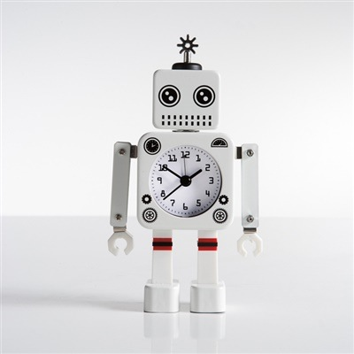 Robot Alarm Clock - white