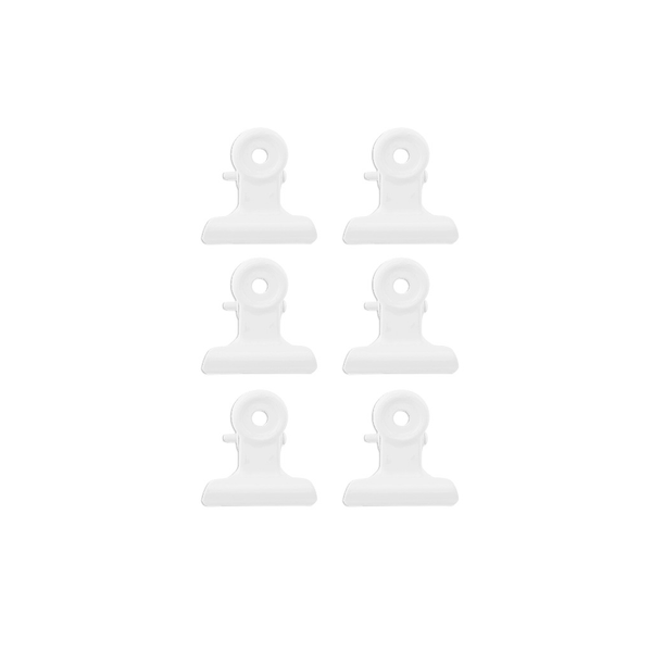 Small Magnetic Bulldog Clip - White