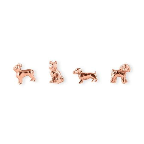 Solid cast DOGS copper/rose gold magnets