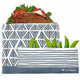 Reusable Zippered Sandwich Bag + Snack Bag 2-Pack Bundle Blue Geo