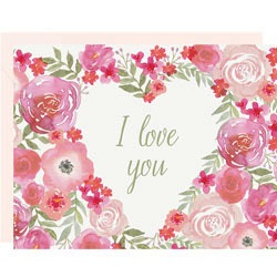Floral Hear I Love You Single Card