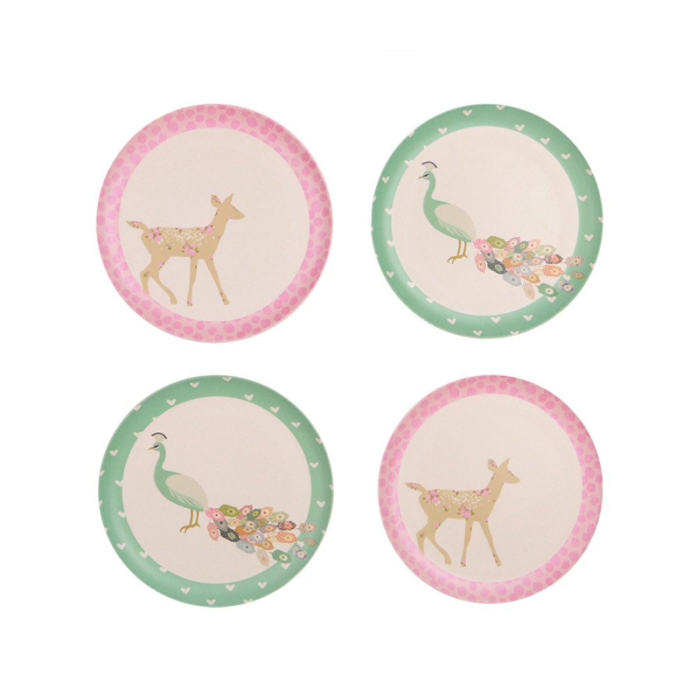 Plates - Peacock and Doe (4 pack)