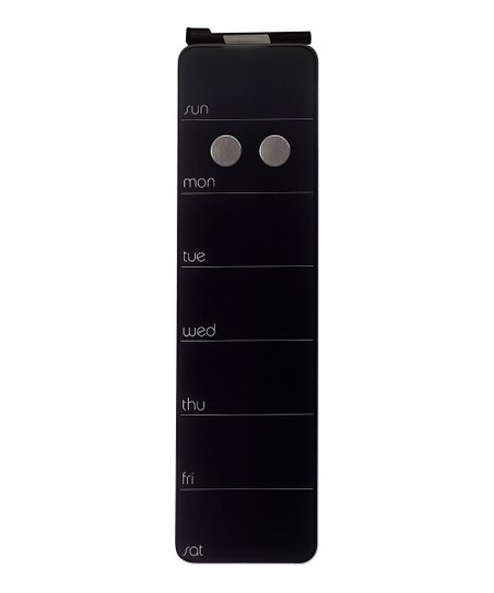 MAGNETIC GLASS - 5.5x20" Weekly Planner BLACK