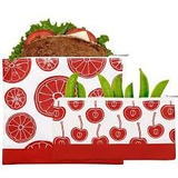 Reusable Zippered Sandwich Bag + Snack Bag 2-Pack Bundle Red Fruit