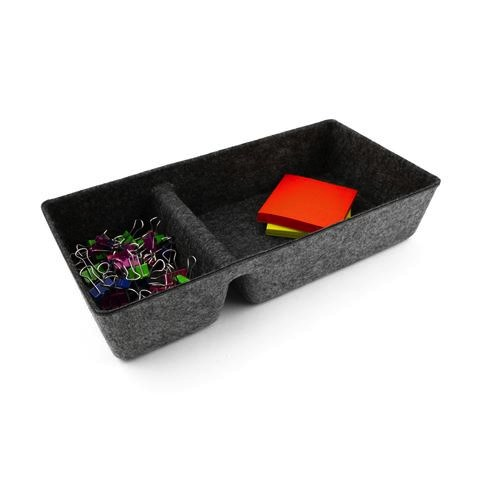 Felt Drawer Organizer Divided CHARCOAL 12.5 x 6 x 2.5"