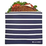 Reusable Zippered Sandwich Bag Navy Stripe