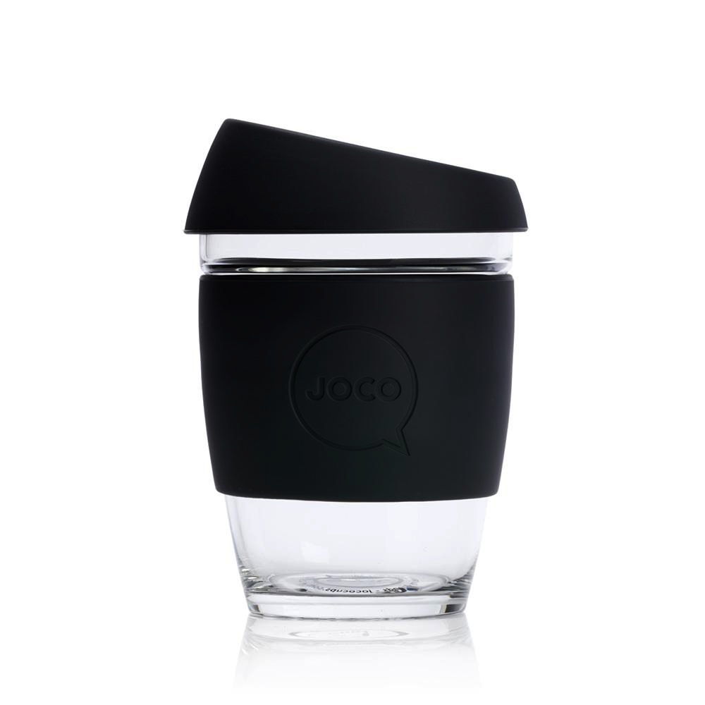JOCO - Reusable Glass Cup - Black 12oz
