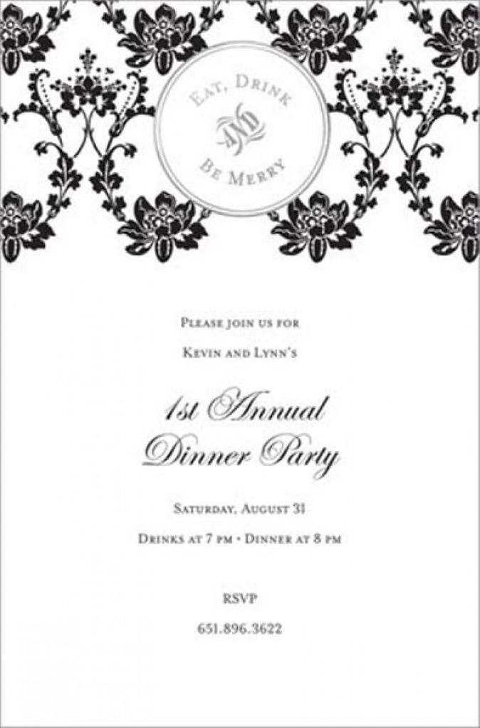 Eat Drink & Be Merry Foil Invitations