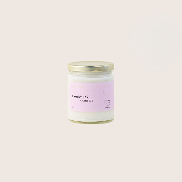 Clementine + Ambrette Soy Wax Candle