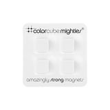 Color Cube Plastic coated Magnets White - set of 4