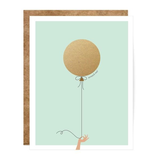 Mint & Gold Balloon Scratch-off Card