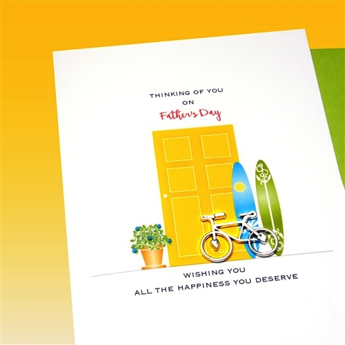 Father's Day Card - Bicycle & Surfboards