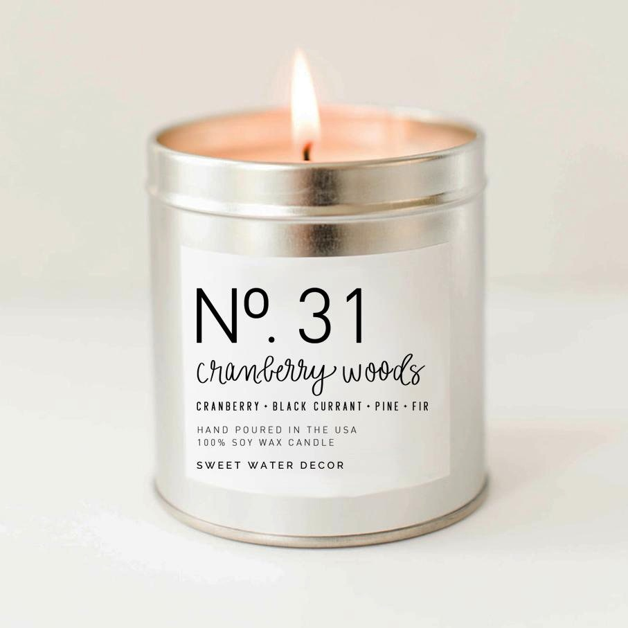 CRANBERRY WOODS SOY CANDLE | SILVER TIN CANDLE