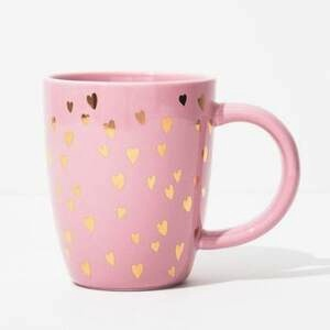 Pink Heart Handpainted Mug