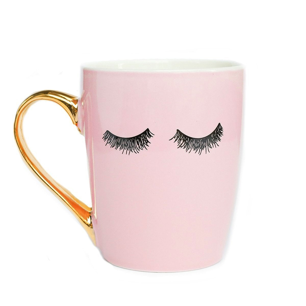 Pink Eyelashes Gold Coffee/Tea Mug