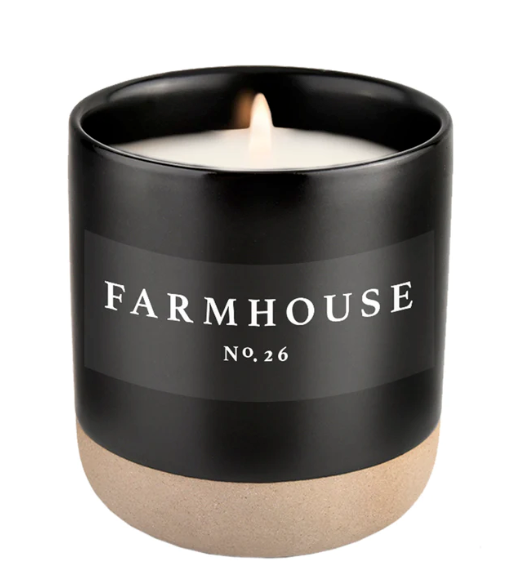 Farmhouse Soy Candle - Black Stoneware Jar 12oz