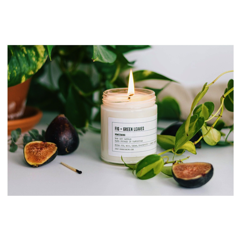Fig + Green Leaves Soy Wax Candle
