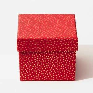 Gold Flurry Dots on Red Medium Box