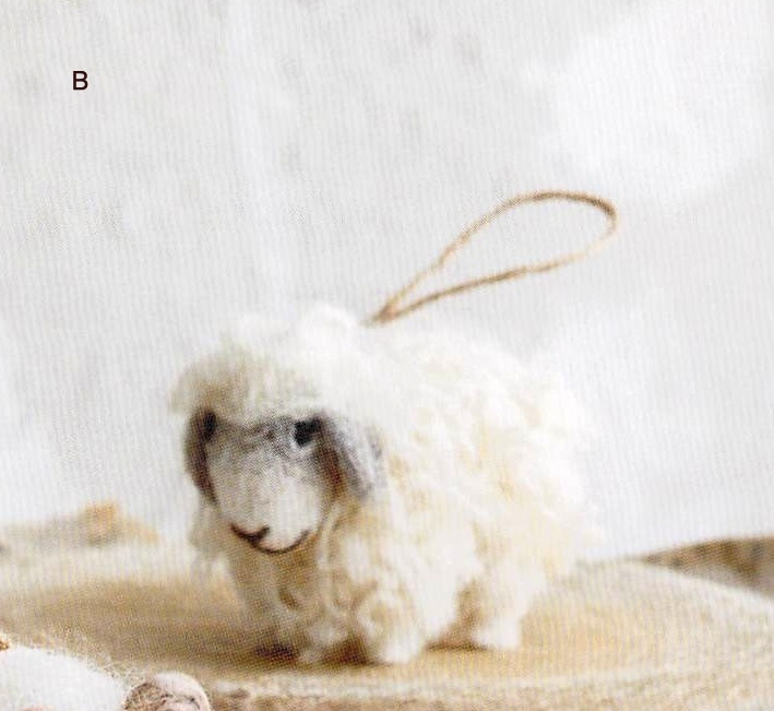 Felt Ornament - White Wooly Sheep