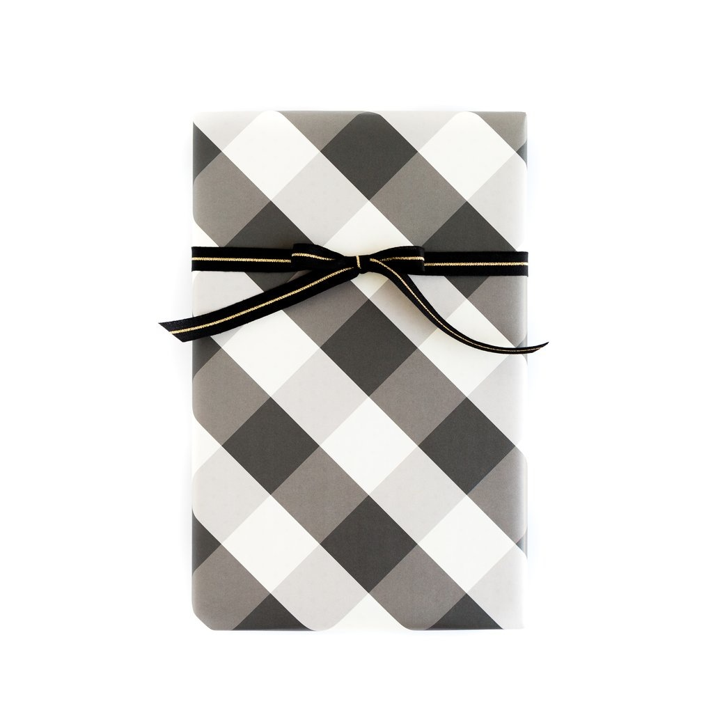 Plaid Buffalo Check/Black Dot Gift Wrap Sheets - x3  20x27 sheets