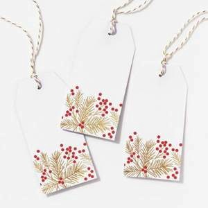 Red Berries on Pine Branches Tags
