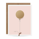 Pink & Gold Balloon Scratch-off Card (Skin Tone B)