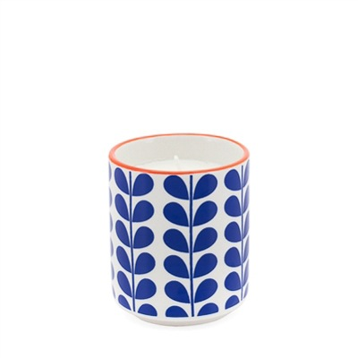 Soy Wax Filled Porcelain Votive Candle Cup - Blue Vine