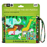 TWO SIDED ON THE GO PUZZLE - ANIMAL MENAGERIE, 100 PC