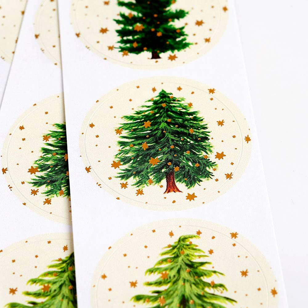 Snow Covered Tree Stickers Set of 6