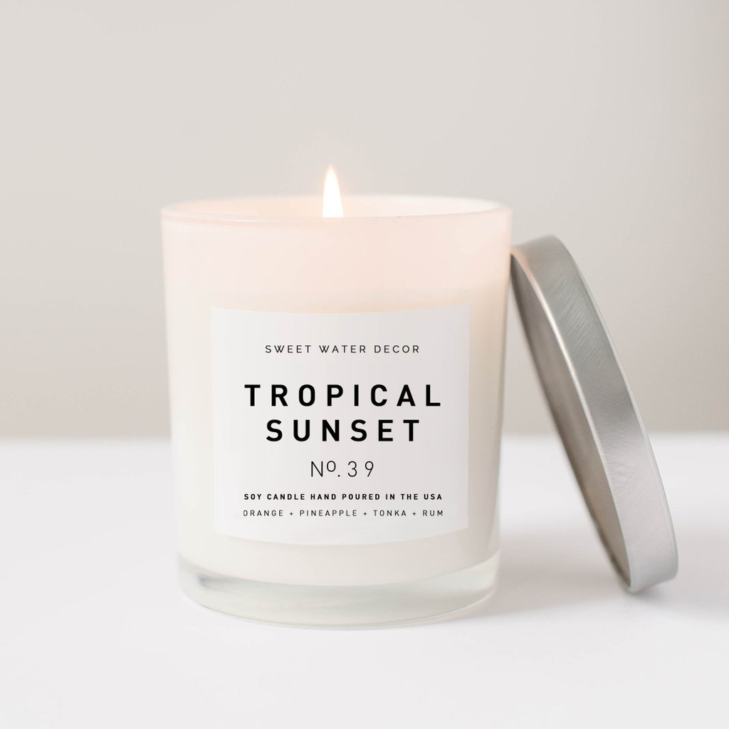 Tropical Sunset Soy Candle White Jar
