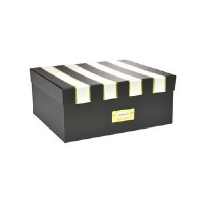 Medium Storage Box - Gold Foil Stripes