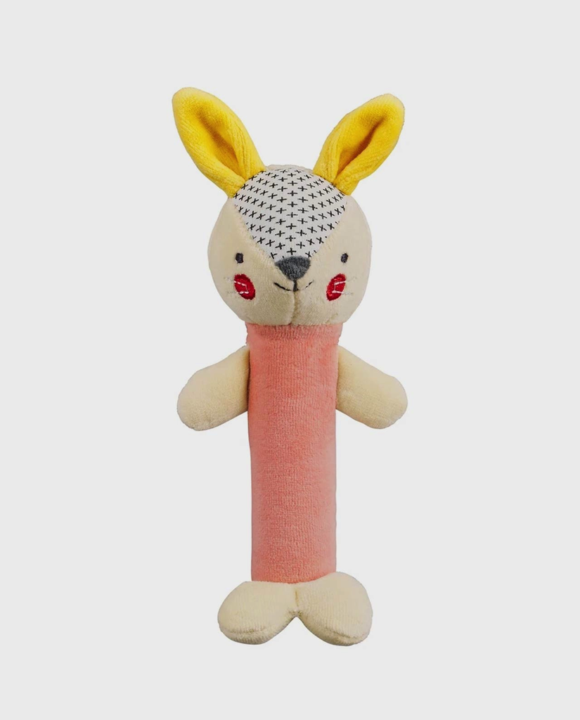 Petit Collage Bunny Organic Squeaker Rattle