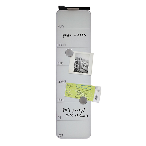 MAGNETIC GLASS - 5.5x20" Weekly Planner WHITE